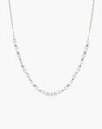 Silver Half-Bezel Oval Half-Tennis Necklace