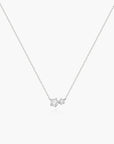 Silver Prong Set Duo Necklace