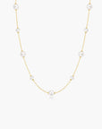 Gold Alternating Shell Pearl Station Necklace