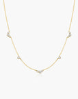 Gold Cluster & Single Station Necklace
