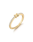 Gold Cross Cubic Zirconia Ring