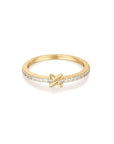 Gold Cross Cubic Zirconia Ring