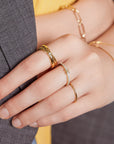 Gold Cross Double Ring