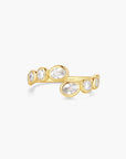 Gold Organic Pebble Spiral Bezel Adjustable Ring