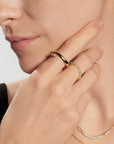 Gold Spiral Bezel-End Adjustable Ring