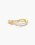 Gold Spiral Pavé Adjustable Ring