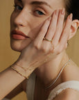 Gold Alternating Bezel-Set Bracelet