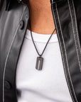Dogtag necklace Black Agate | Black