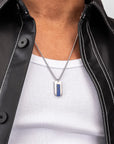 Dogtag necklace Lapis-Lazuli | Silver