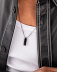 Monolith Necklace Black Agate | Silver