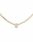 Tranquility Snake Chain Necklace Bezel Set CZ