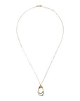 Forzatina Chain Necklace with Double Oval Pendant in Two-Tone 375 Gold