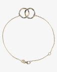 9ct Gold Double Circle Two-Tone Chain Bracelet