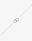 9ct Gold Double Circle Two-Tone Chain Bracelet