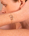 9ct Gold Double Circle Two-Tone Chain Bracelet