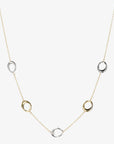 Rolo Chain Necklace with Two-Tone Station Rings in 375 Gold