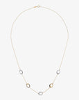 Rolo Chain Necklace with Two-Tone Station Rings in 375 Gold
