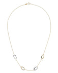 Rolo Chain Necklace with Two-Tone Oval Elements in 375 Gold