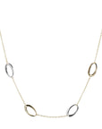 Rolo Chain Necklace with Two-Tone Oval Elements in 375 Gold