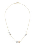 Rolo Chain Necklace with Intertwined Two-Tone Oval Elements in 375 Gold