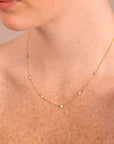 Rolo Chain Necklace with Small Two-Tone Discs in 375 Gold