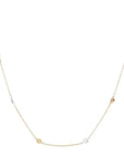 Rolo Chain Necklace with Small Two-Tone Discs in 375 Gold