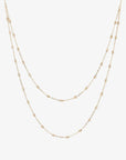 Multi-strand necklace with double cable chain and diamond-cut elements in 9ct Yellow