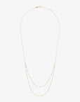 Multi-strand necklace with double cable chain and diamond-cut elements in 9ct Yellow