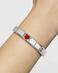 Composable Link, Red Heart, beaded setting