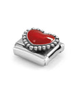 Composable Link, Red Heart, beaded setting