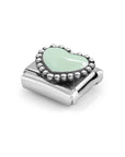 Composable Link, Pastel Green Heart, beaded setting