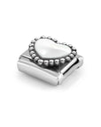 Composable Link, White Heart, beaded setting