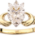 Gold Plated Cubic Zirconia Claddagh Ring