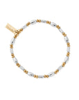 Mixed Metal Twisted Oval Bracelet