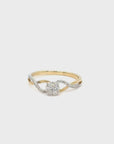 Alice - 9ct Yellow Gold Round Cluster Twist Earth Grown Diamond Ring