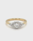 Chloe - 18ct Yellow Gold Round Brilliant Halo Earth Grown Diamond Ring