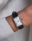 Belisenna Watch Leather, Black Quilted, Gold Colour