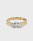 Sydney - 18ct Yellow Gold Three Stone Oval and Round Brilliant Earth Grown Diamond Ring