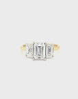 Emily - 18ct Yellow Gold Laboratory Grown Emerald Cut Three Stone Diamond Ring