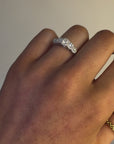 Kaci - 18ct White Gold Five Stone Round Brilliant Halo Earth Grown Diamond Ring