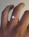 Daisy - 18ct Yellow Gold Oval and Pear Earth Gown Diamond Ring