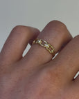 9ct Yellow Gold Cubic Zirconia Link Ring
