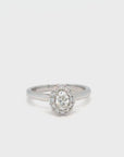 Isabella - Platinum Oval Halo Earth Grown Diamond Ring