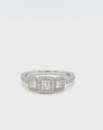 Evelyn - Platinum Three Stone Princess Cut Halo Earth Grown Diamond Ring