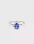 Charlotte - 18ct White Gold Tanzanite and Diamond Earth Grown Diamond Ring