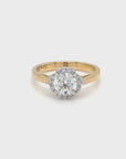 Rose - 18ct Yellow Gold Round Brilliant with a Halo Earth Grown Diamond Ring