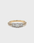 Ana - Yellow Gold Three Stone Cluster Earth Grown Diamond Ring