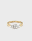 Daisy - 18ct Yellow Gold Oval and Pear Earth Gown Diamond Ring
