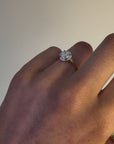 Rose - 18ct Yellow Gold Round Brilliant with a Halo Earth Grown Diamond Ring