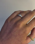 Ana - Yellow Gold Three Stone Cluster Earth Grown Diamond Ring